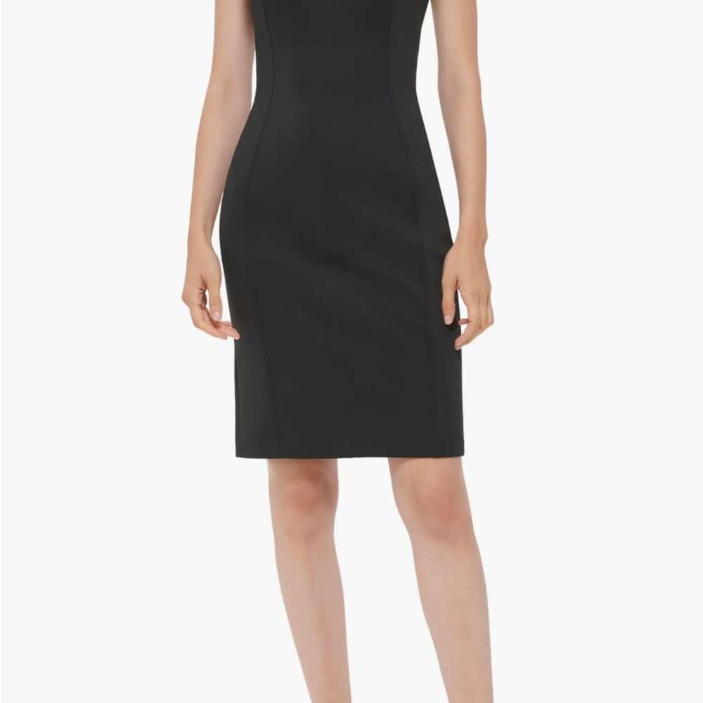 Calvin Klein Black Sleeveless Midi Sheath Dress size 10